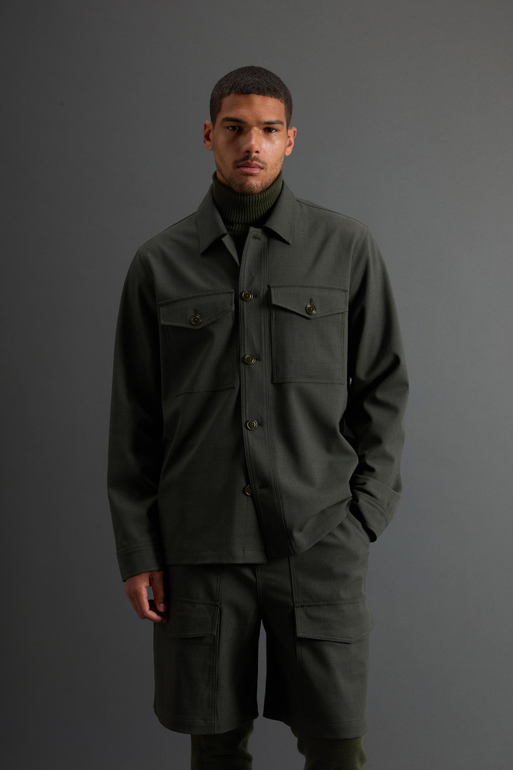 Men's Stretch Wool Overshirt by Todd Snyder green | Woolrich US