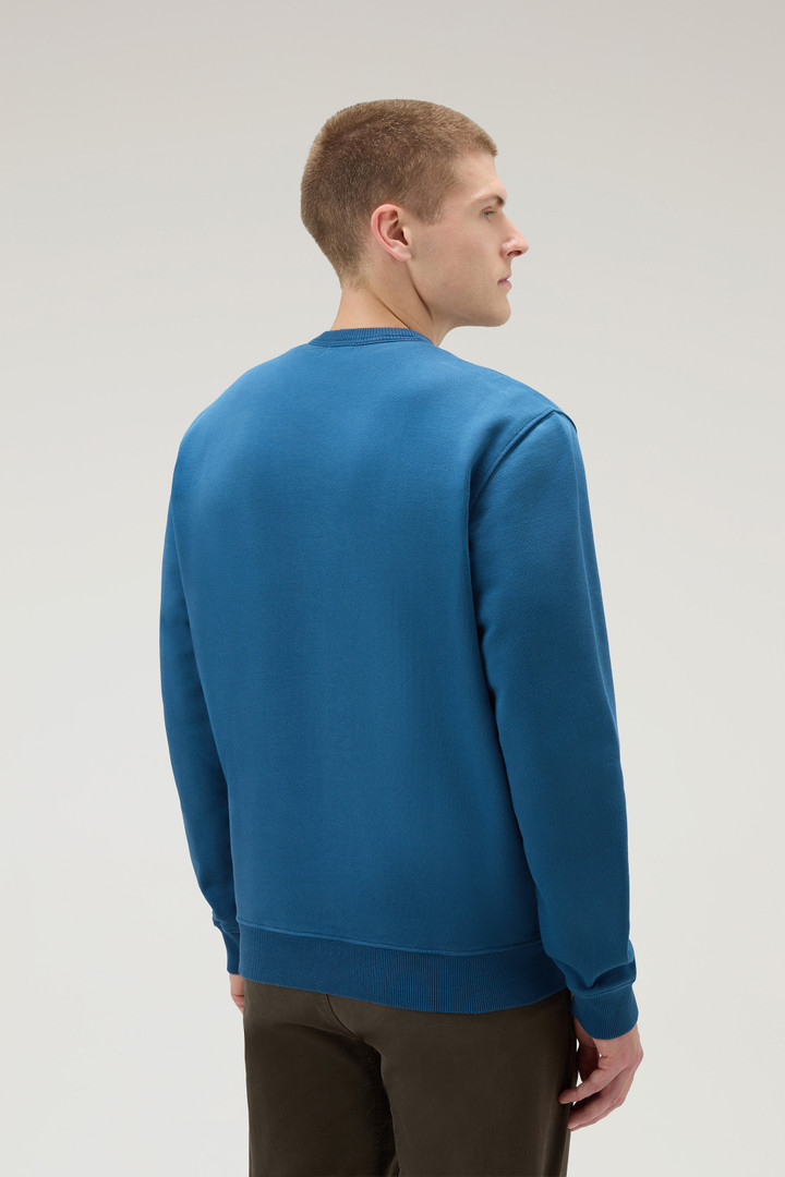 Sweat-shirt à col rond en pur coton Bleu photo 3 | Woolrich