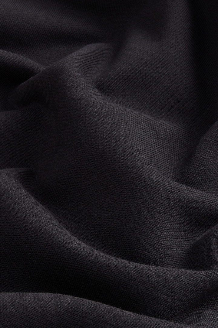 Hybrid Pure Cotton and Nylon Turtleneck Sweatshirt Black photo 2 | Woolrich