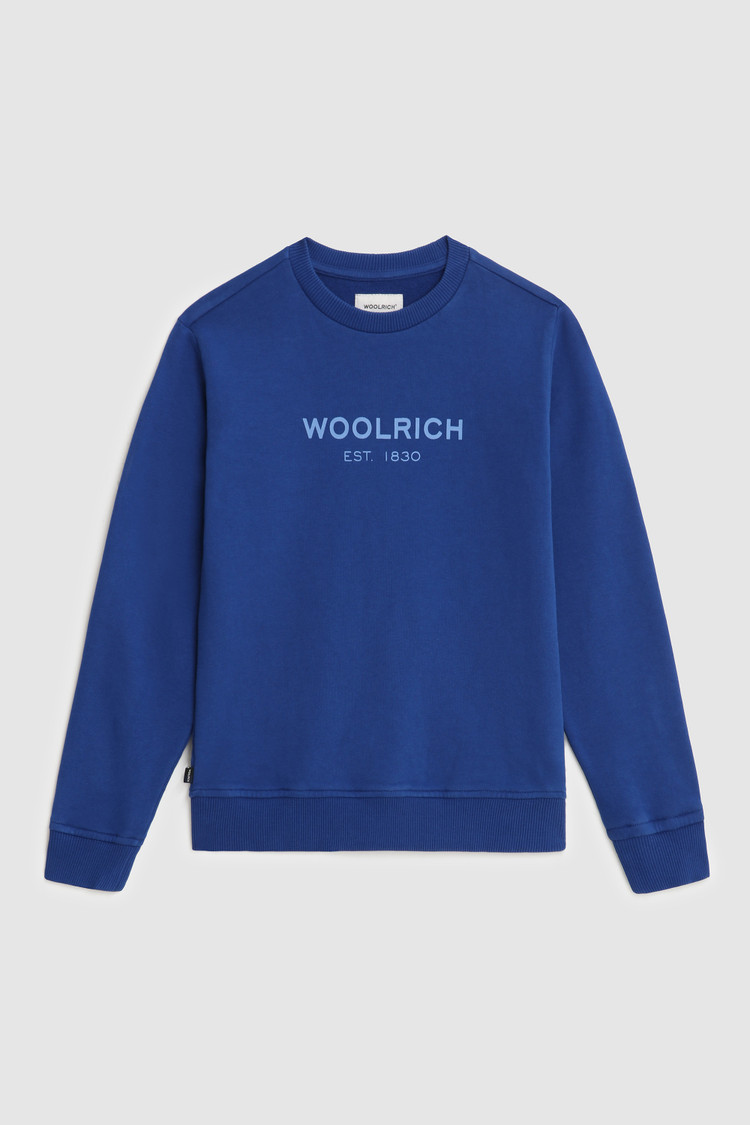 Felpa girocollo in cotone con logo