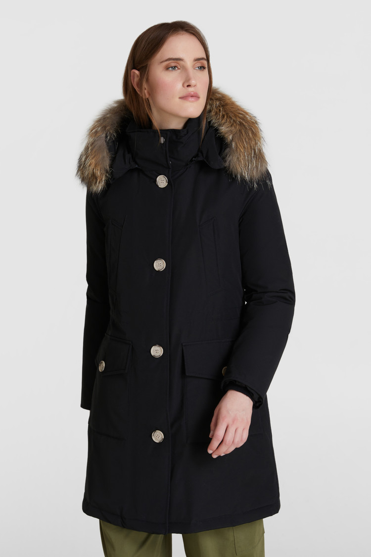 Lange Arctic Parka met coyotebont