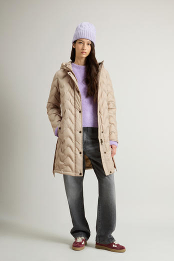 Quilted Microfiber Heritage Parka Beige | Woolrich