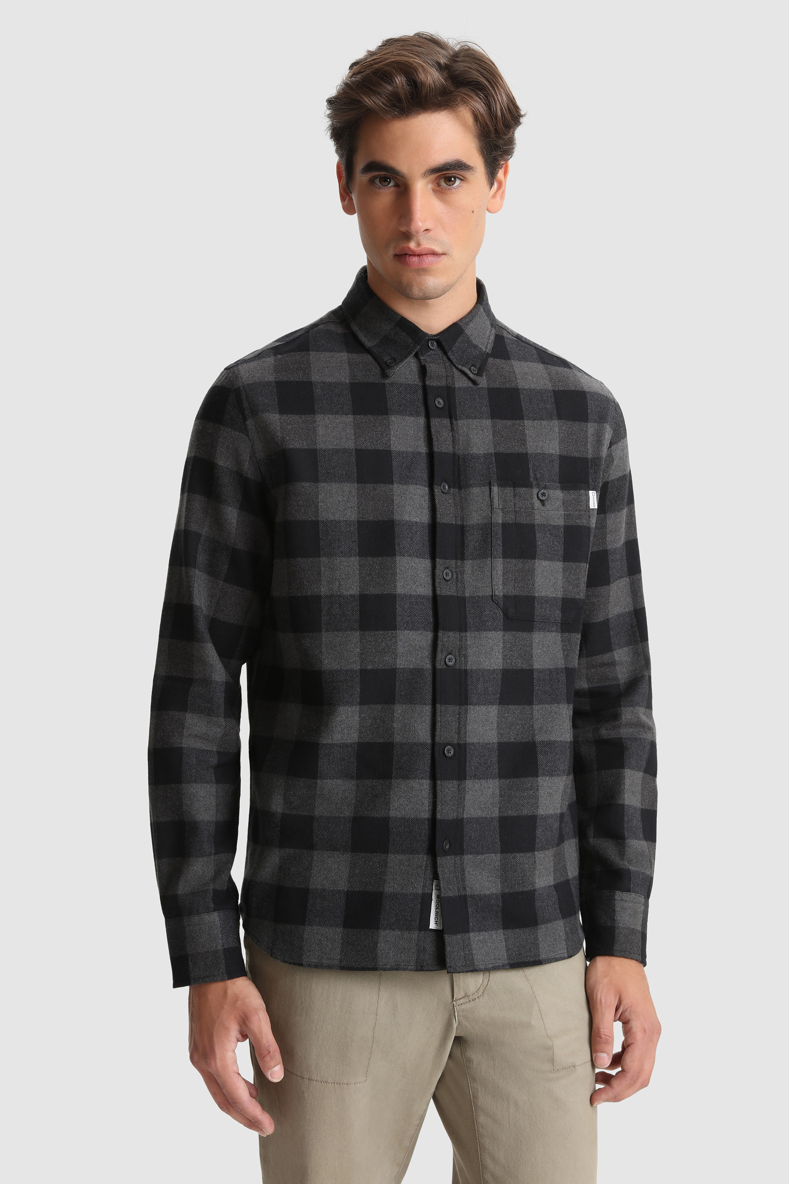 Camicia Trout Run con motivo d'archivio Buffalo Check nero | Woolrich