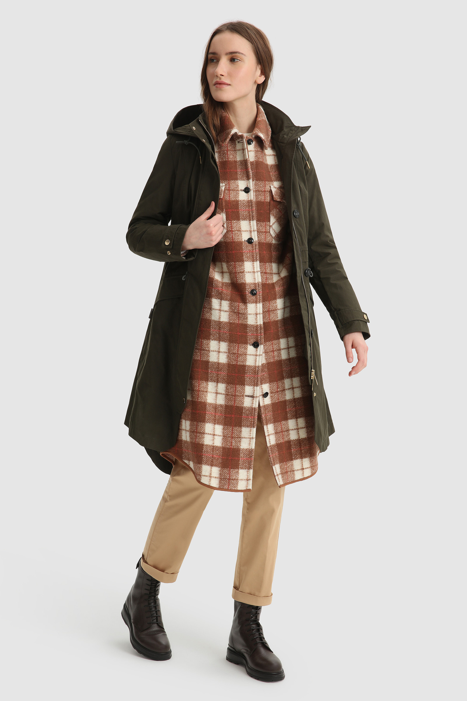 Gentry Long Overshirt with Belt Brown photo 2 | Woolrich