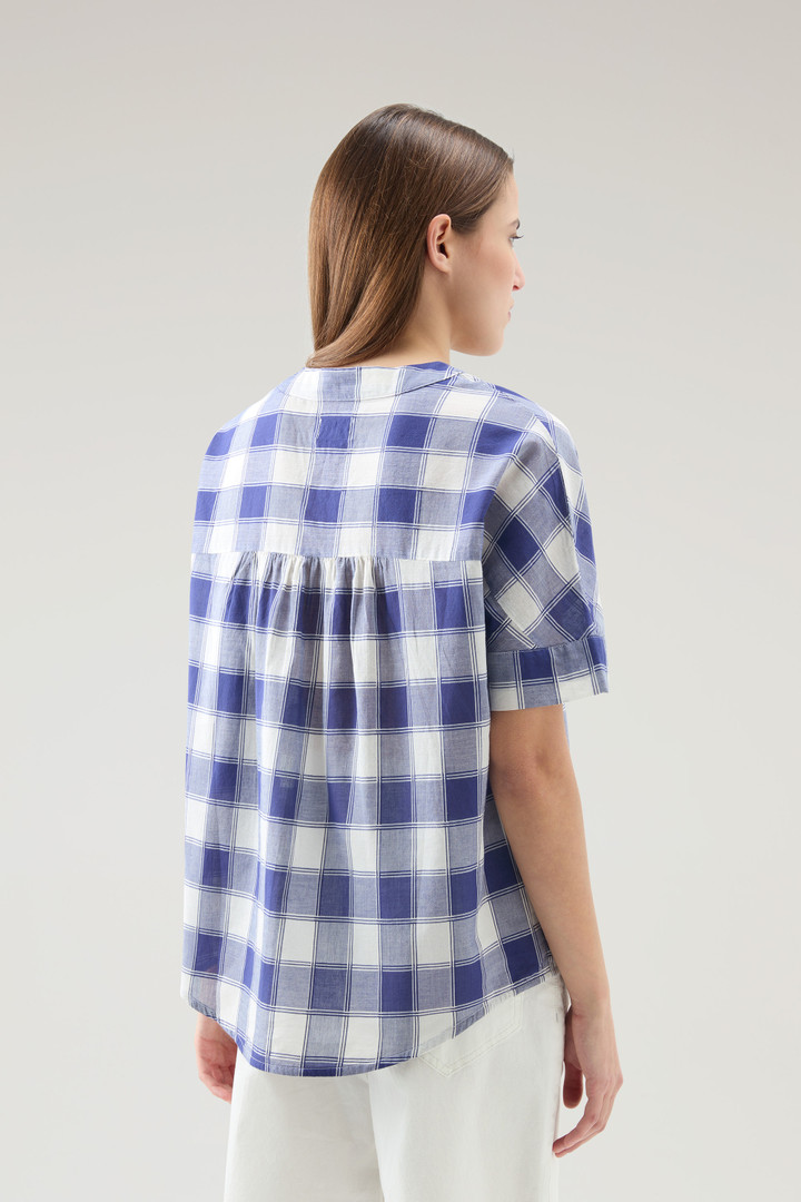 Pure Cotton Voile Checked Shirt Blue photo 3 | Woolrich