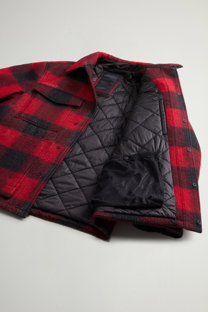 Overshirt in Italian Wool Blend with Checked Pattern by Todd Snyder Red photo 10 | Woolrich