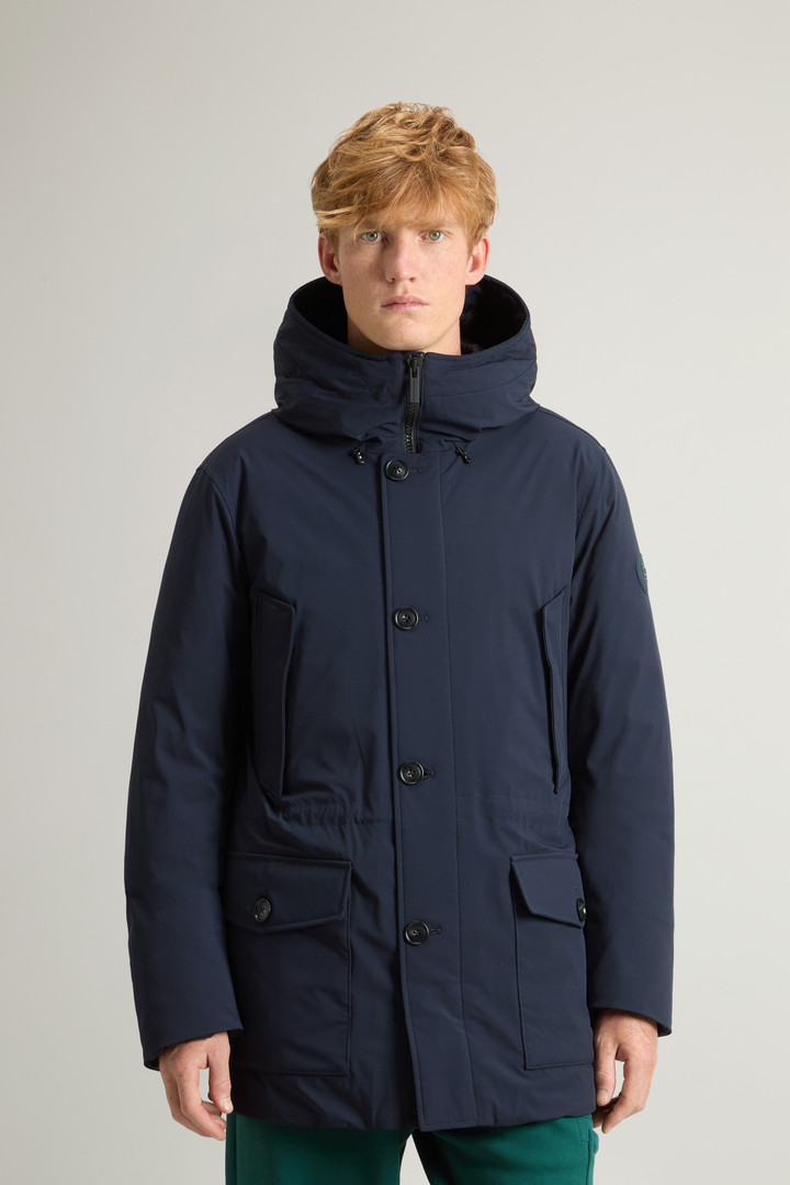 Men s Arctic Parka in Stretch Nylon blue Woolrich GB