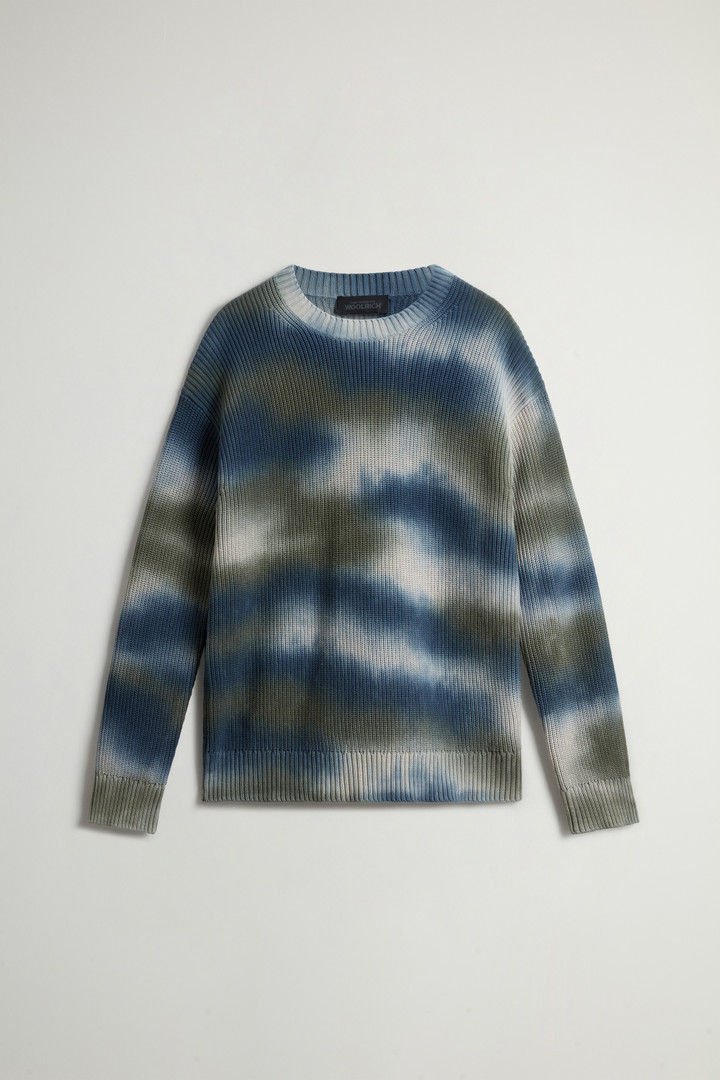 Pure Cotton Crewneck Sweater with Spray Print by Todd Snyder Multicolor photo 5 | Woolrich