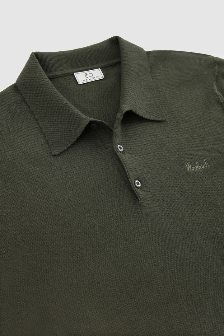 Poloshirt aus gestrickter Supima-Baumwolle Grün photo 5 | Woolrich
