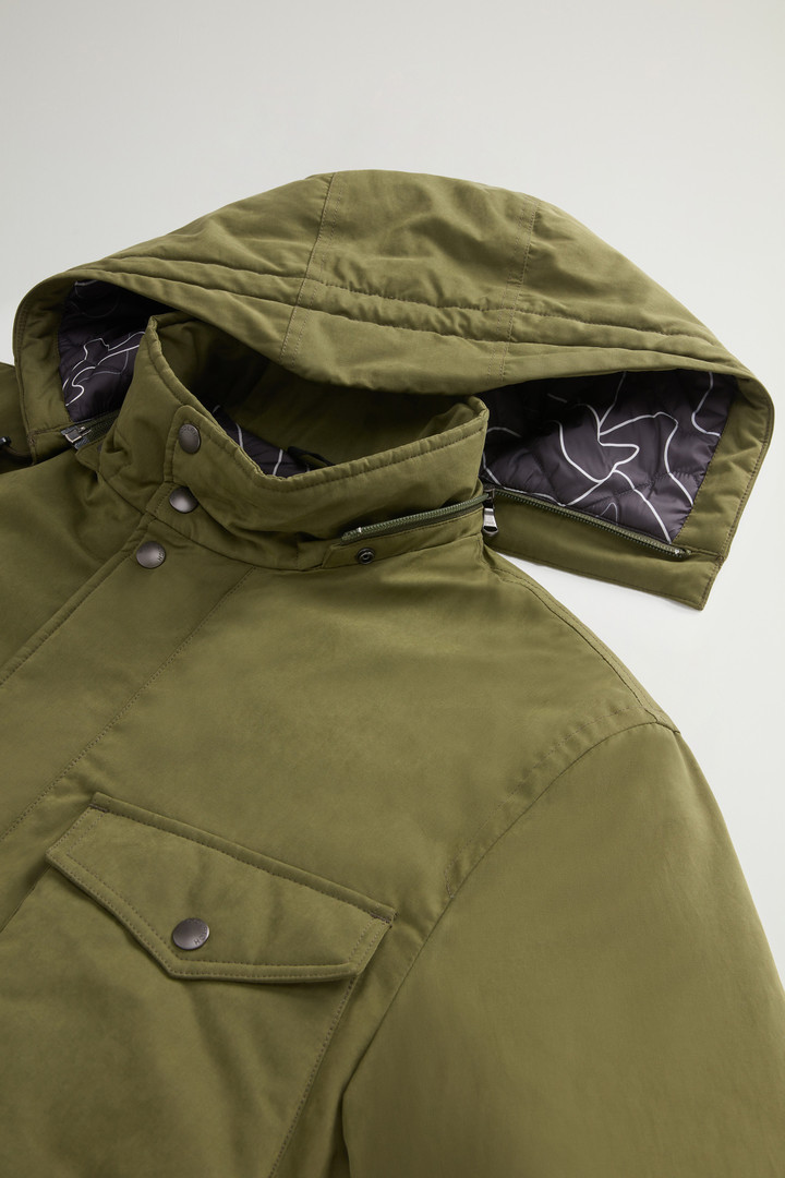 Veste Field en Mountain Cloth à capuche amovible Vert photo 7 | Woolrich