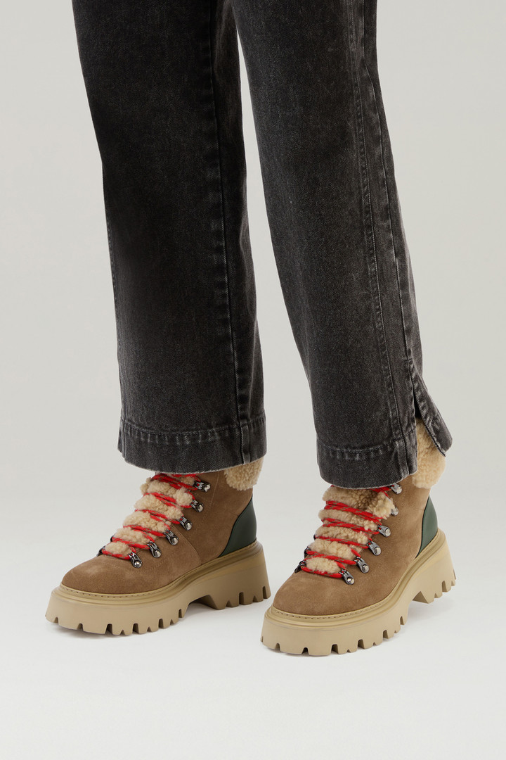 Hiking Boots in Suede and Sheepskin Beige photo 6 | Woolrich