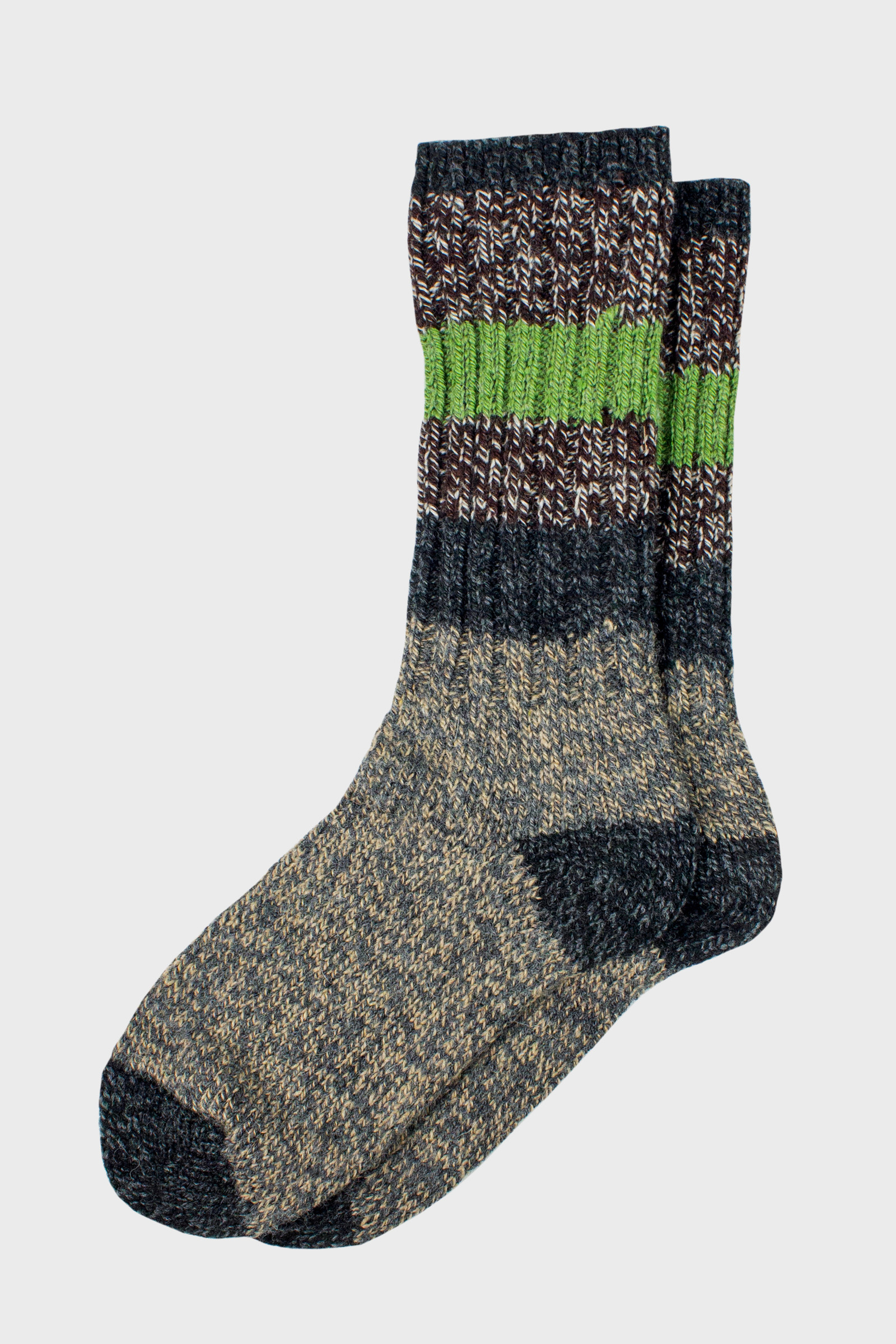 Men's Merino Stripe Socks - Made in the USA Green | Woolrich USA