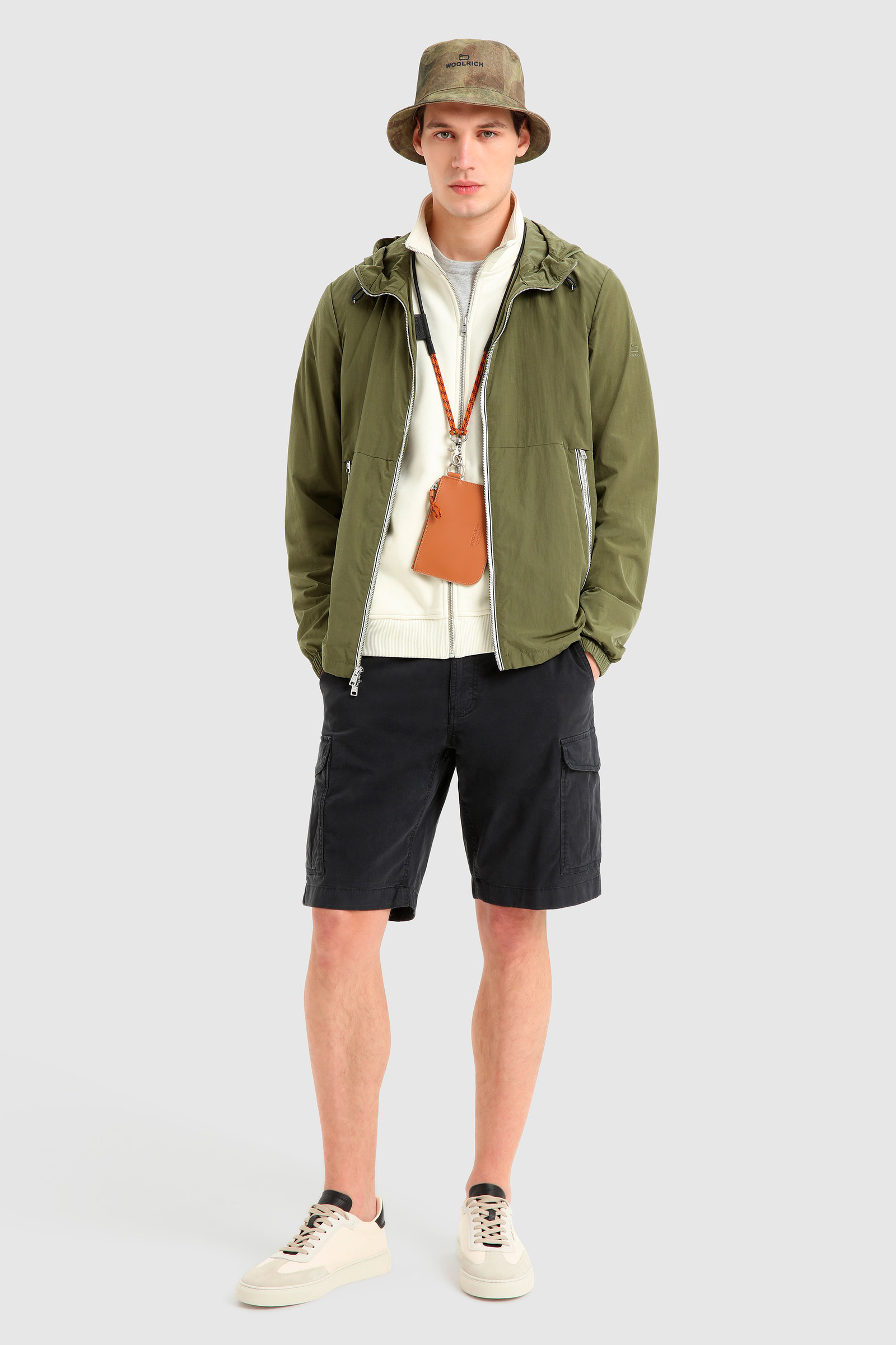Giacca a vento ultraleggera in crinkle nylon verde photo 2 | Woolrich