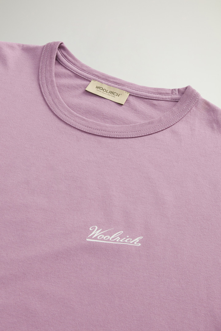 Pure Cotton T-Shirt with Logo Purple photo 6 | Woolrich