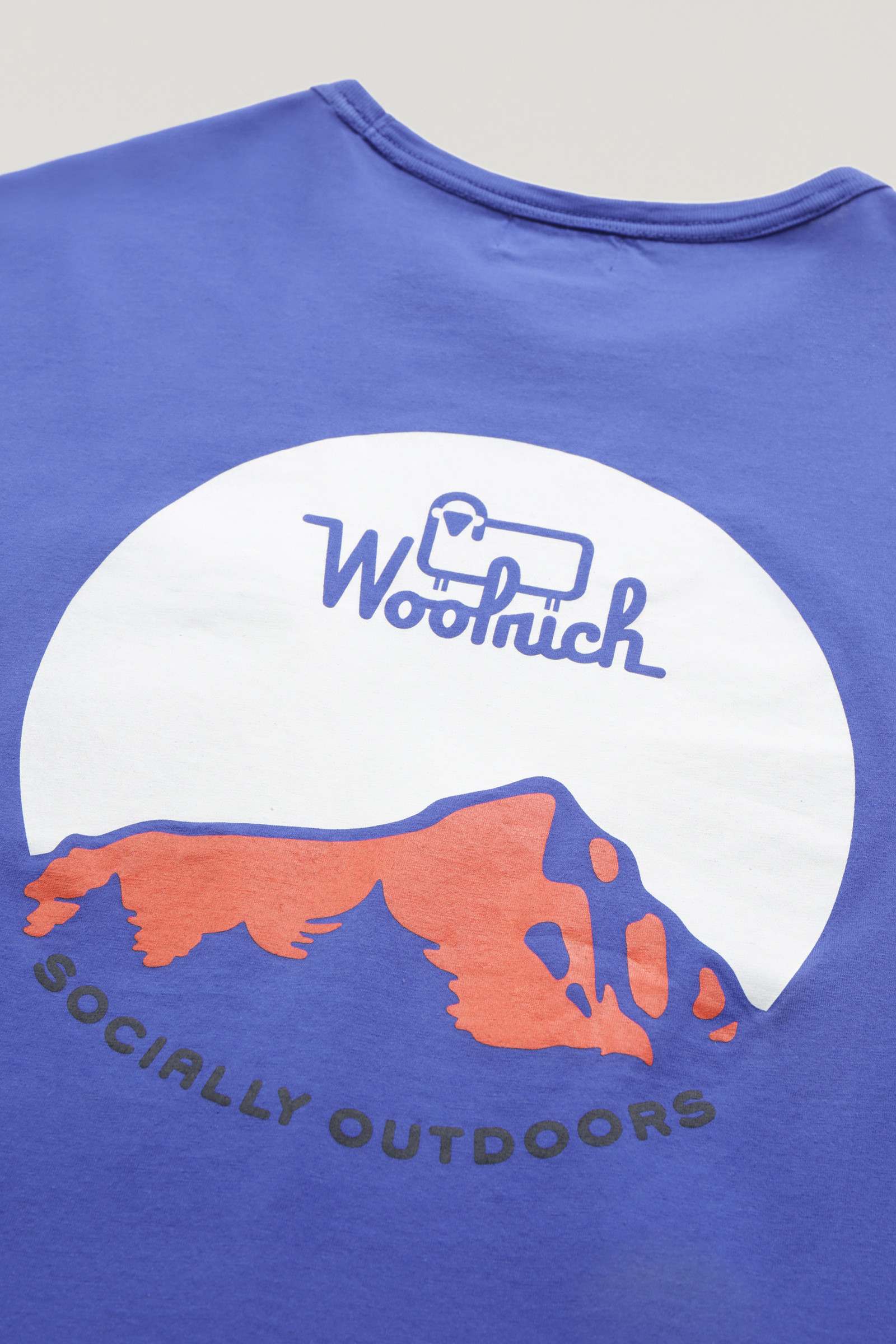 Cotton foundation T-shirt met lange mouwen blauw photo 8 | Woolrich