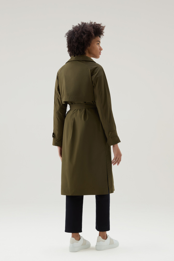Trench Coat in Urban Touch Fabric with Belted Waist Green photo 3 | Woolrich