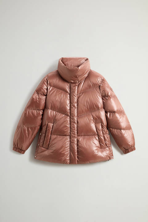 Aliquippa Down Jacket in Glossy Nylon Brown photo 2 | Woolrich