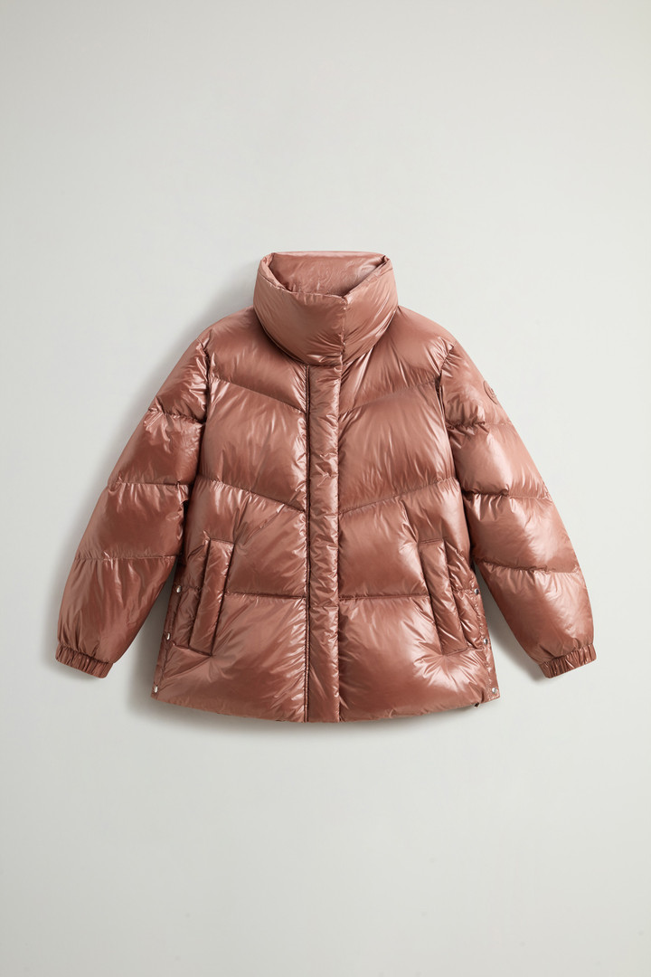 Aliquippa Down Jacket in Glossy Nylon Brown photo 5 | Woolrich