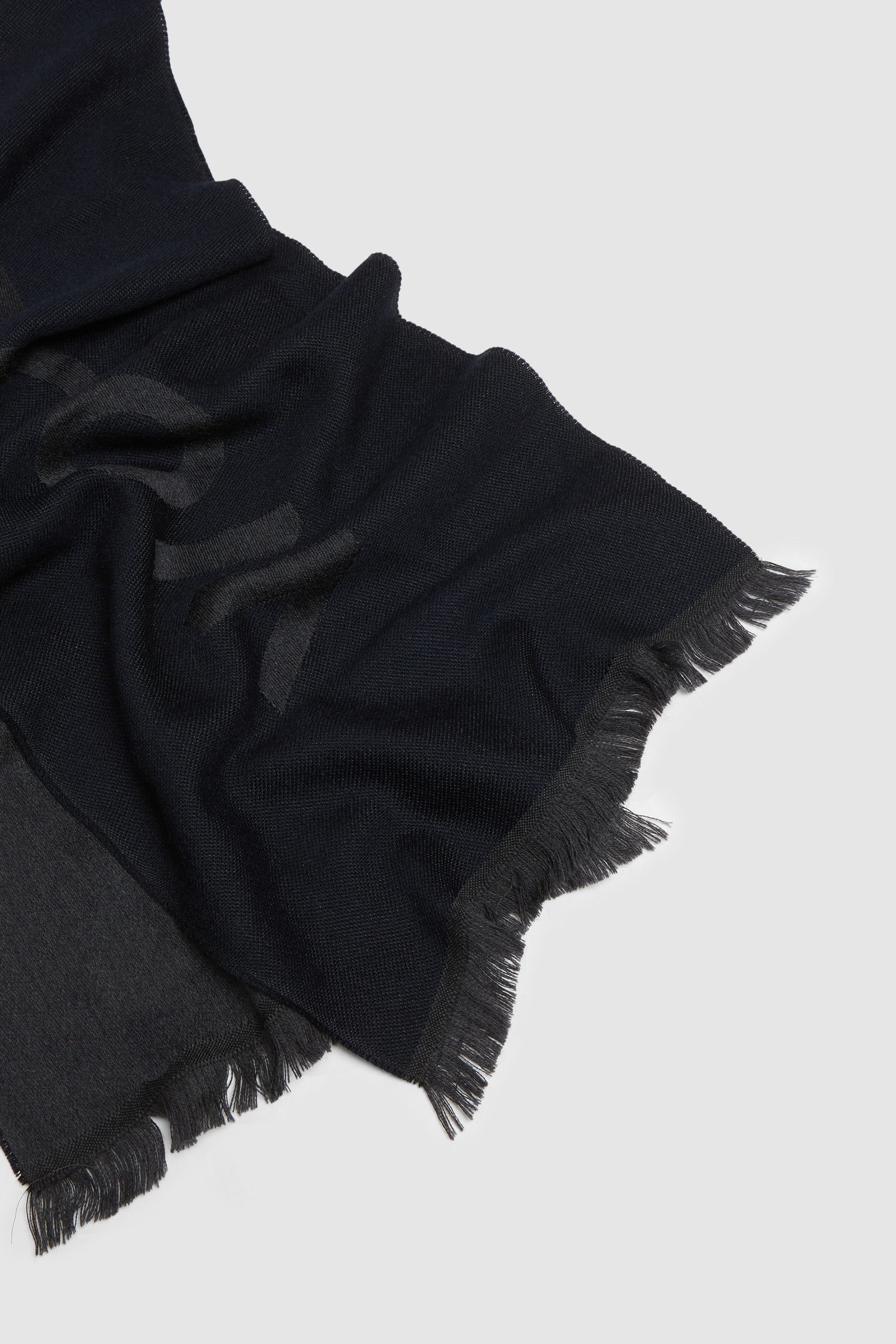 Wool scarf with maxi Woolrich logo