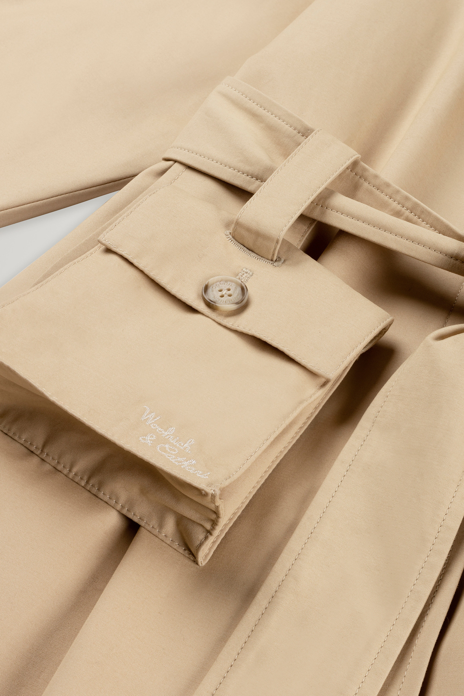 Trenchcoat van zacht Byrd-katoen met afneembare tas - Daniëlle Cathari / Woolrich beige photo 7 | Woolrich