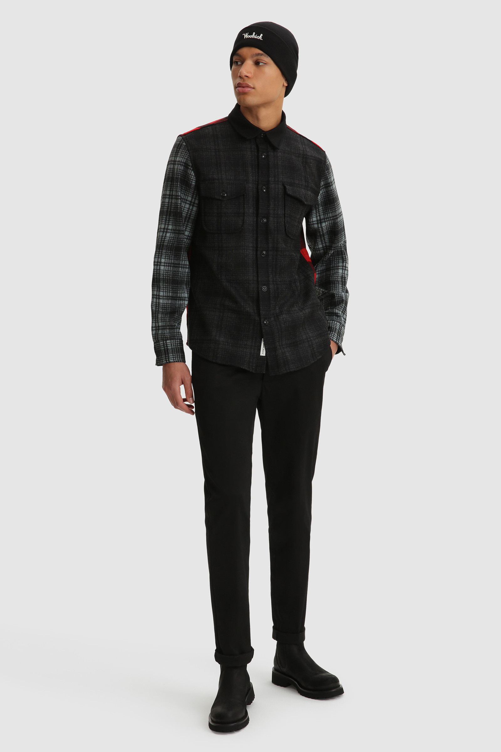 Camisa Alaskan Melton de lana italiana reciclada grey photo 2 | Woolrich