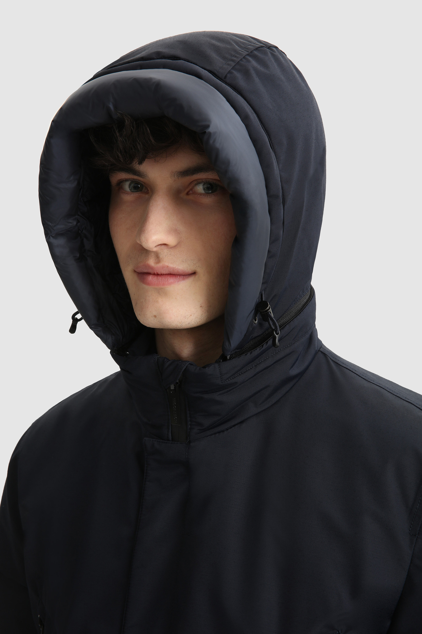 Polarguard Parka aus gemischtem Nylon und italienischer Wolle