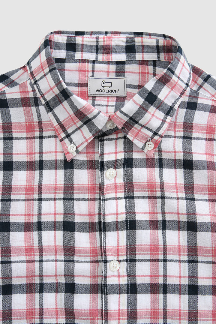 Shirt mit Knopfleiste und Madras-Muster aus Baumwollpopeline Rosa photo 5 | Woolrich