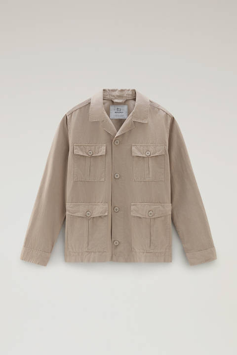 Stückgefärbte Safari-Overshirt aus Baumwoll-Leinen-Mischung Beige photo 2 | Woolrich