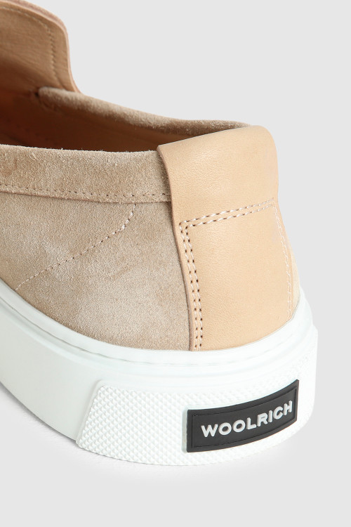 Chaussures sans lacets de printemps en daim brut beige photo 2 | Woolrich