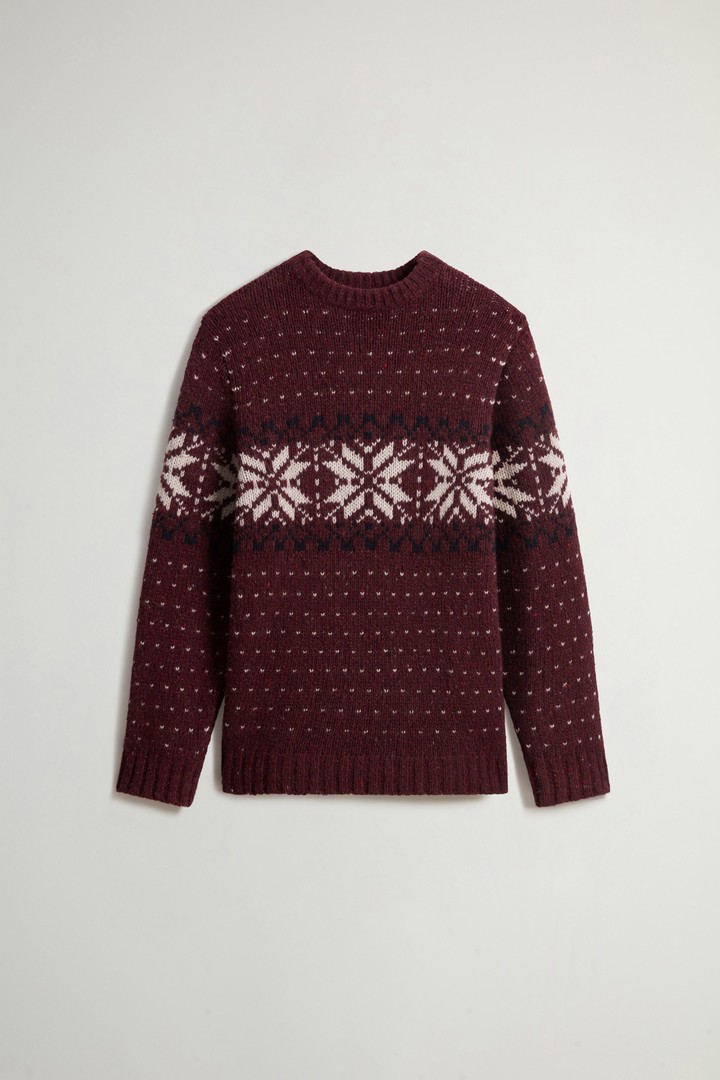 Fair Isle Sweater in Wool Blend Burgundy photo 5 | Woolrich
