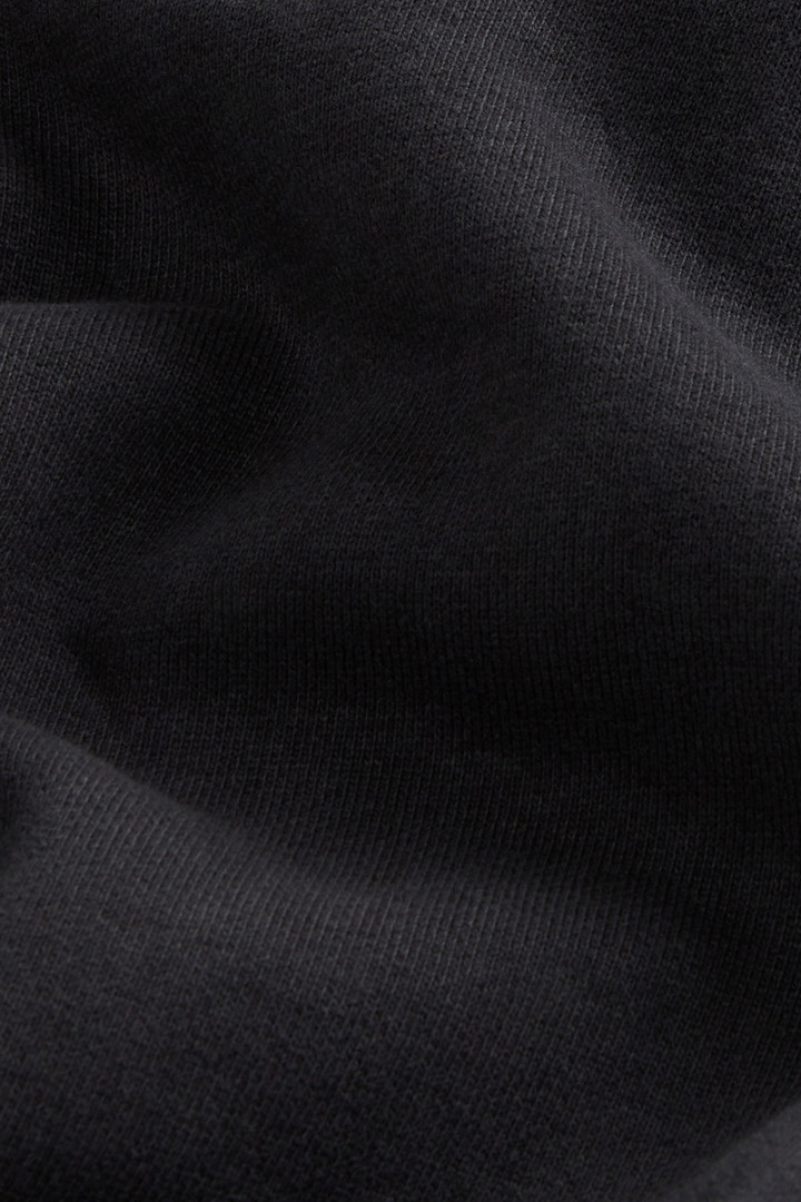 Sweat-shirt à col rond teint en pièce pour ado en pur coton avec imprimé au dos Noir photo 7 | Woolrich
