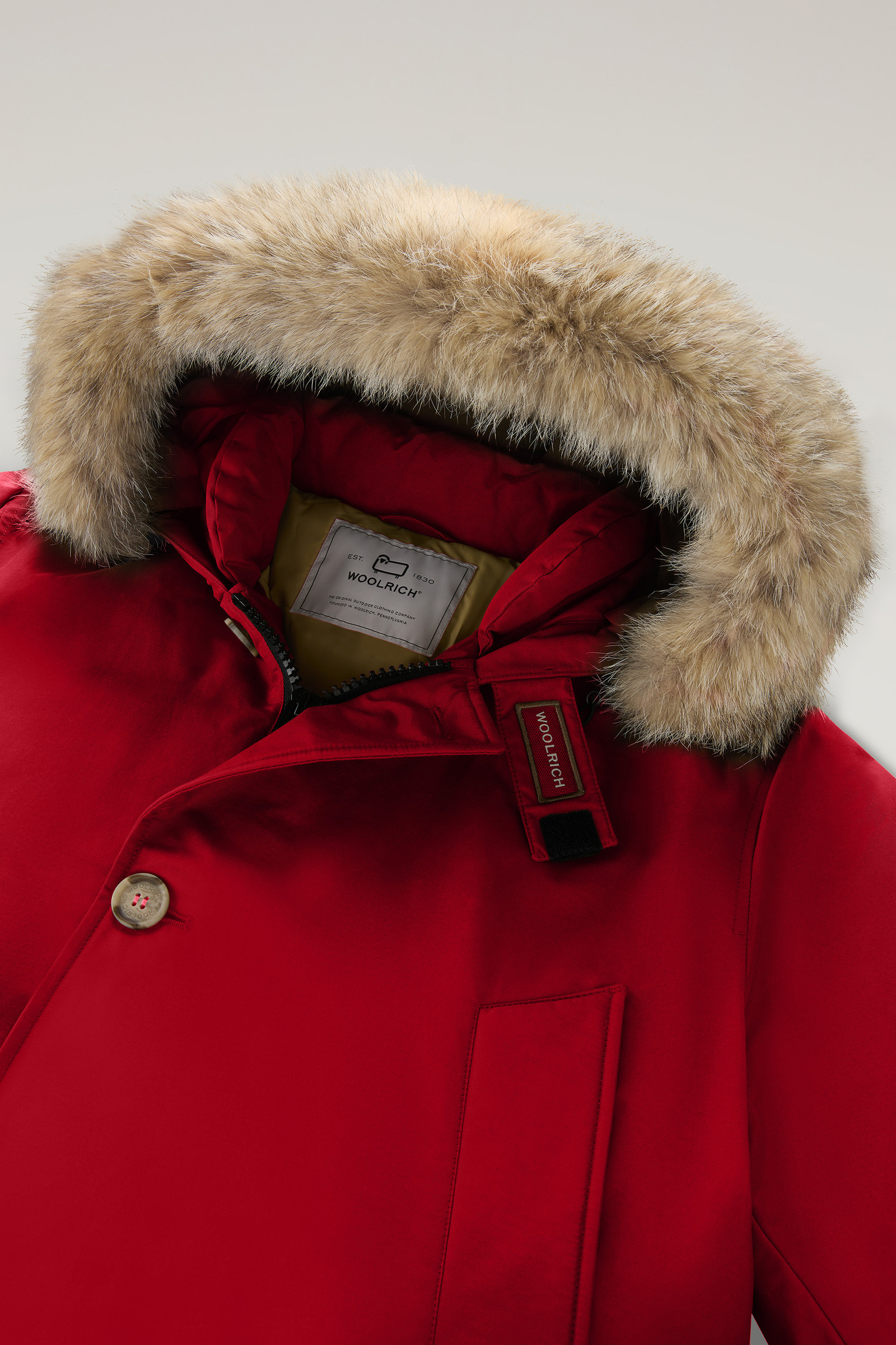 Arctic Anorak in Ramar Cloth with Detachable Fur Red photo 7 | Woolrich
