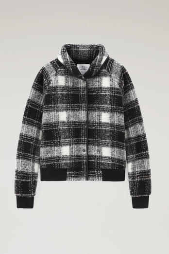 Wool Blend Gentry Check Bomber Black | Woolrich