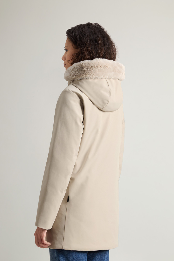 Firth Parka in Tech Softshell with Removable Faux Fur Collar Khaki photo 3 | Woolrich