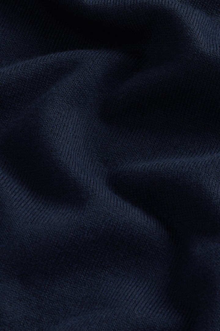 Crewneck Sweater in Pure Cotton with Embroidered Logo Blue photo 8 | Woolrich