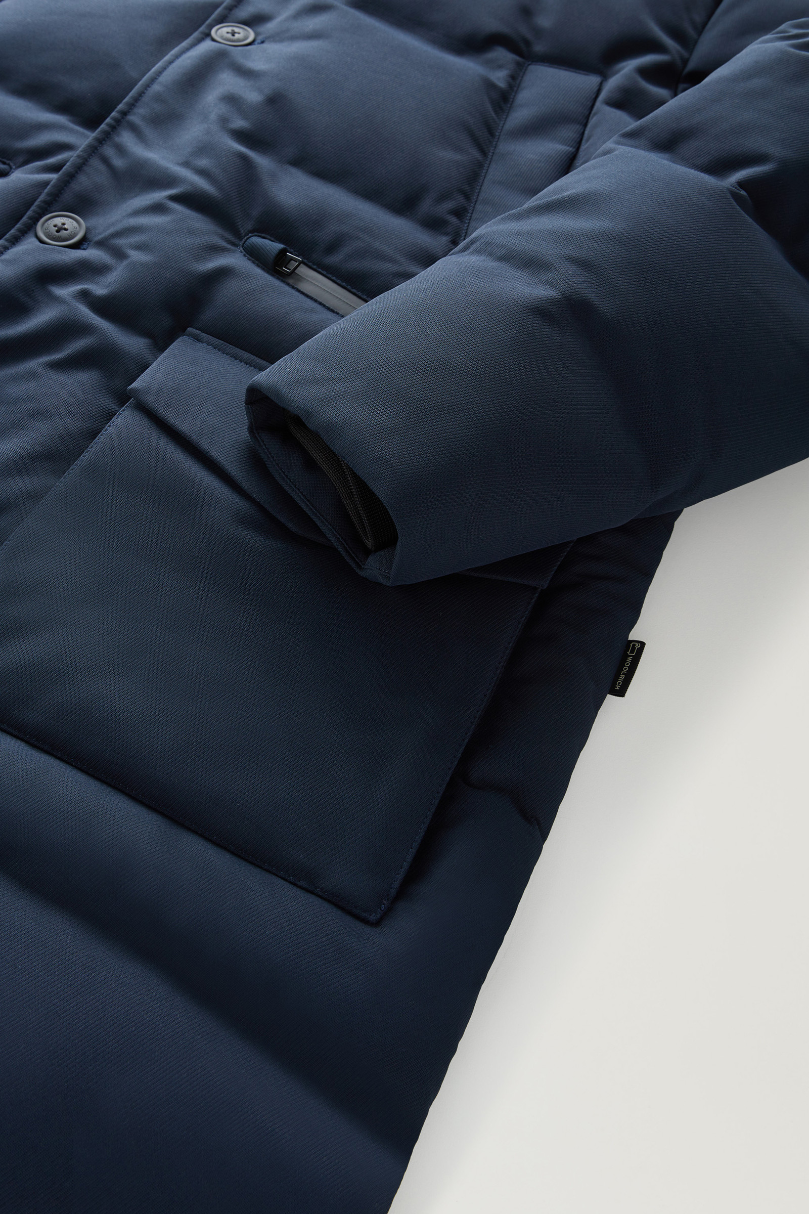 Parka con visiera staccabile in lana blu photo 9 | Woolrich