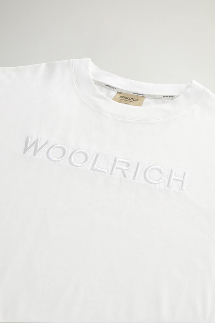 T-shirt en pur coton Pima avec logo sur la poitrine Blanc photo 6 | Woolrich