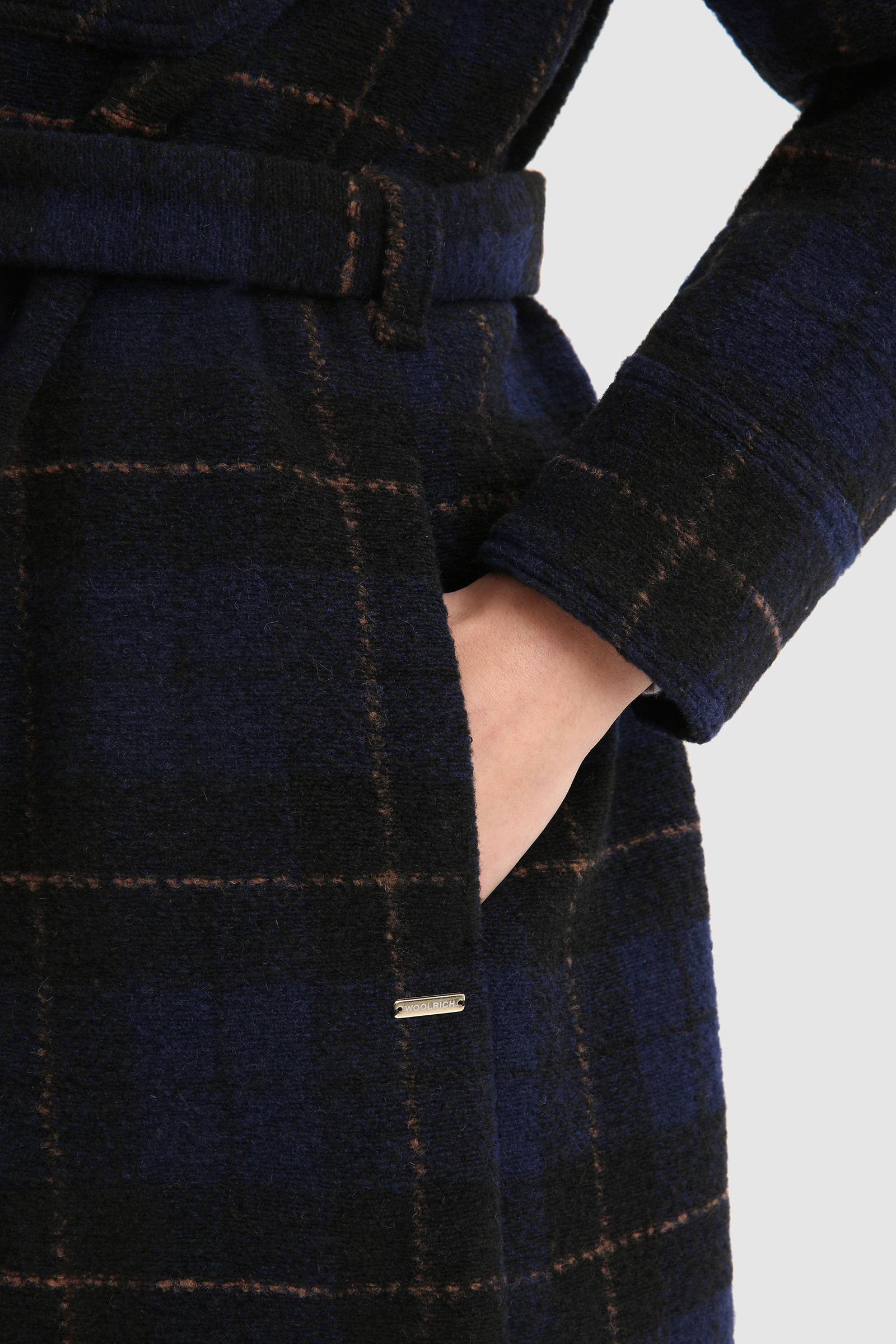 Gentry Long Overshirt with Belt Blue photo 6 | Woolrich