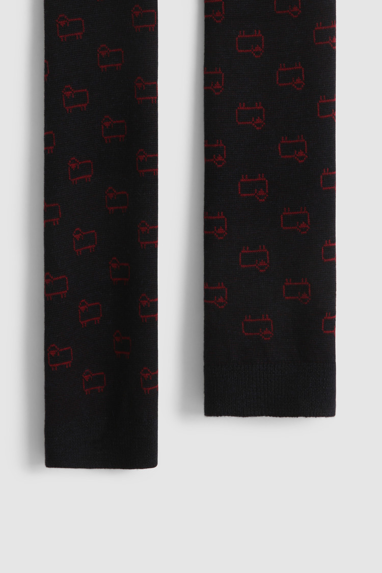 Sciarpa in misto lana con logo Jacquard Sheep