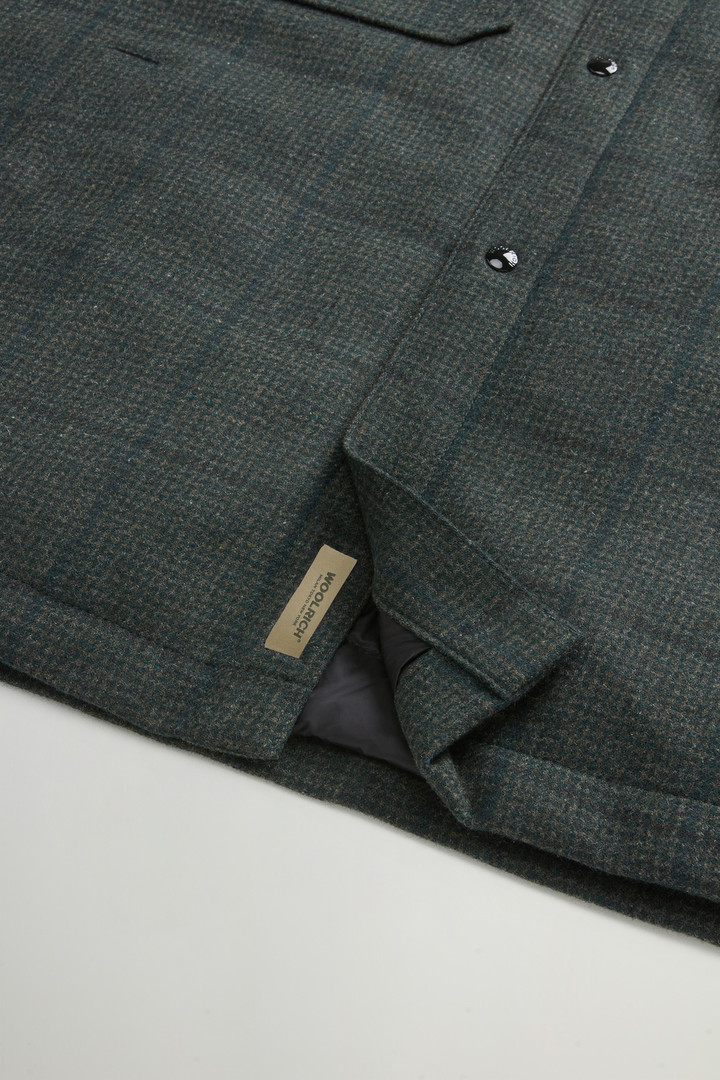 Alaskan Padded Overshirt in Checked Italian Wool Blend Green photo 9 | Woolrich