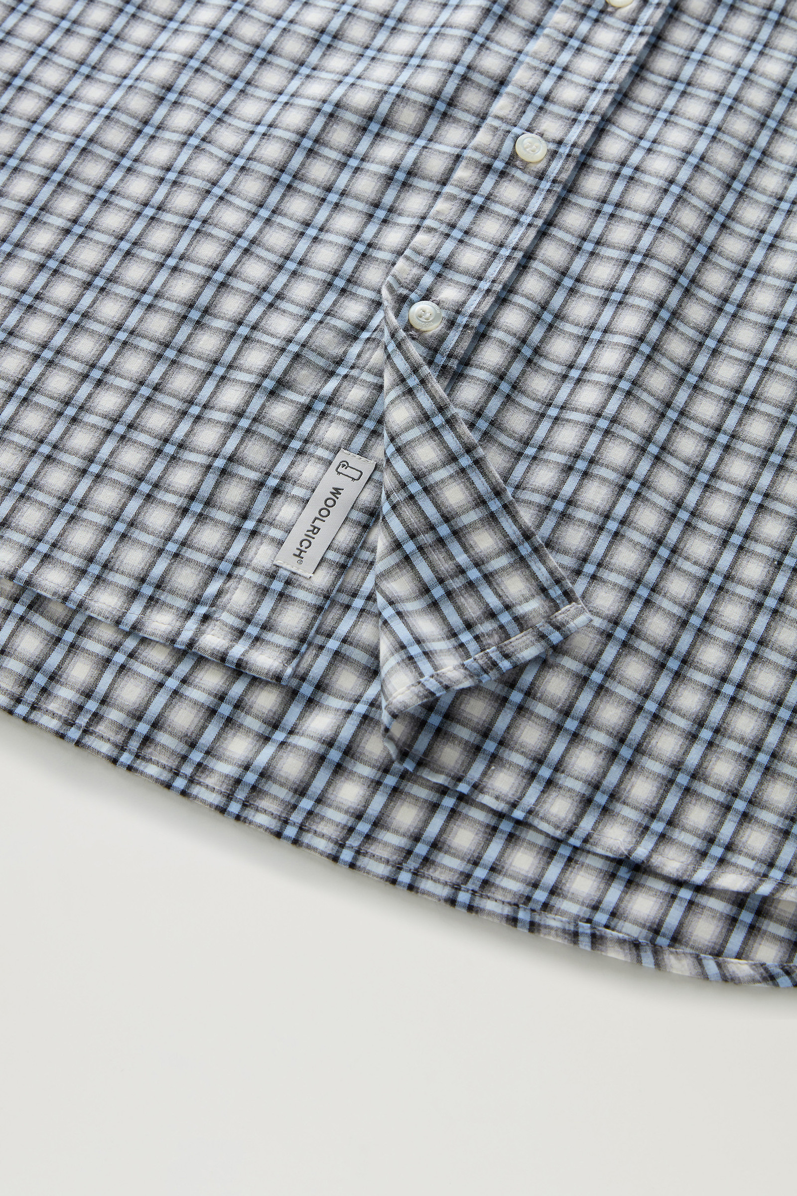 Men's Pure Cotton Checked Shirt Blue | Woolrich USA