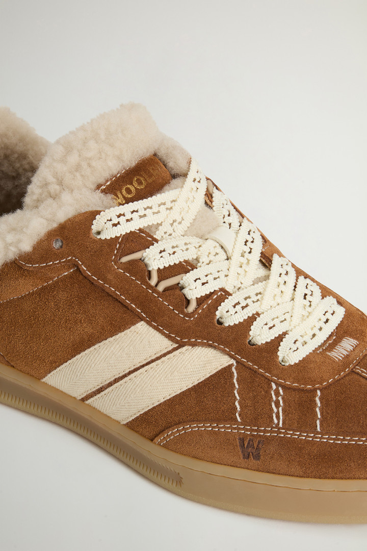 Doubleu Tennis Sneakers in Suede with Shearling Lining Beige photo 5 | Woolrich