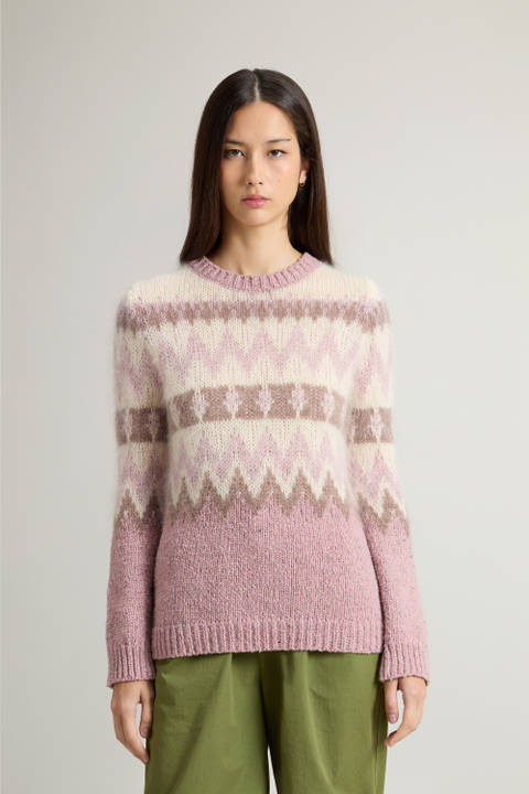 Fair Isle-trui van wolmix Bruin | Woolrich