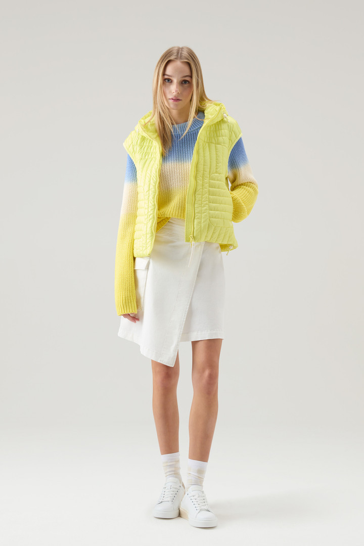 Quilted Hooded Vest in Recycled Pertex Quantum Yellow photo 2 | Woolrich