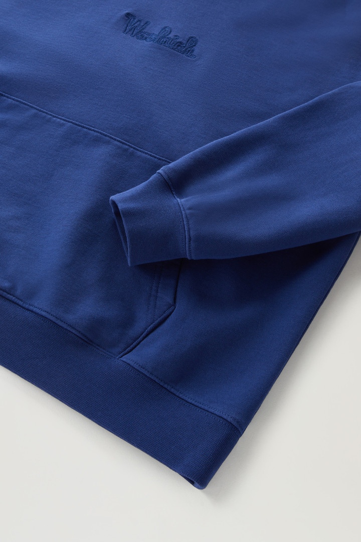 Sweatshirt aus reiner Baumwolle mit Kapuze und aufgesticktem Logo Blau photo 7 | Woolrich