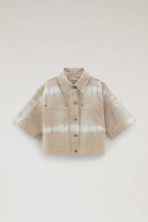 Garment-Dyed Overshirt in Stretch Cotton Twill Beige photo 2 | Woolrich