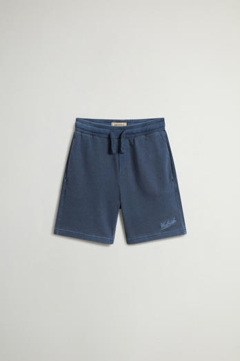 Pantalones cortos para niño de puro algodón teñidos en prenda Azul | Woolrich