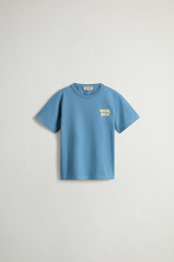 T-shirt voor jongens van puur katoen met print op de achterkant Blauw | Woolrich