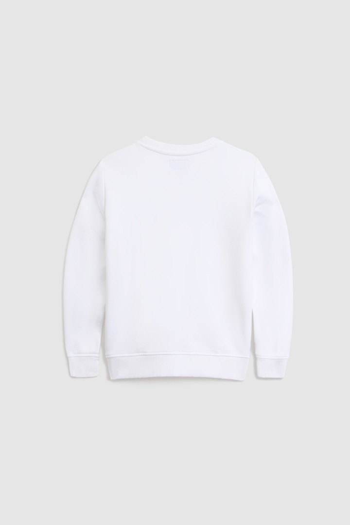 Boy's Crewneck Sweatshirt in Organic Cotton White photo 2 | Woolrich