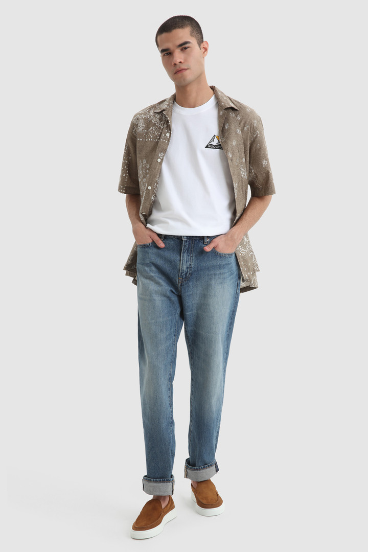 T-Shirt with Mountain Logo White photo 2 | Woolrich